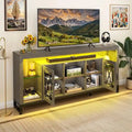 33.5 Tall TV Stand for 75 TV with LED Lights & Power Outlets - 73 inches