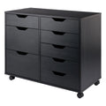 6-Drawer Storage Mobile Cabinet Set - 32  - Black