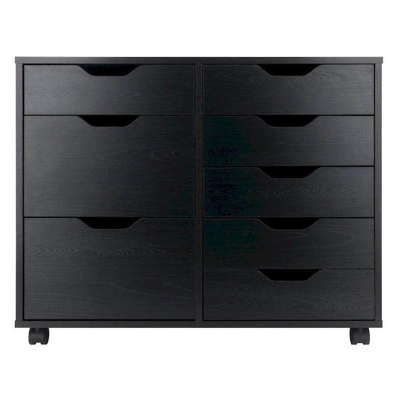 6-Drawer Storage Mobile Cabinet Set - 32  - Black