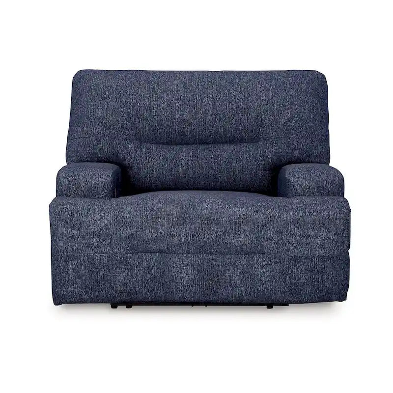 Marissa Wide Seat Power Recliner Chair, Soft Navy Blue Polyester
