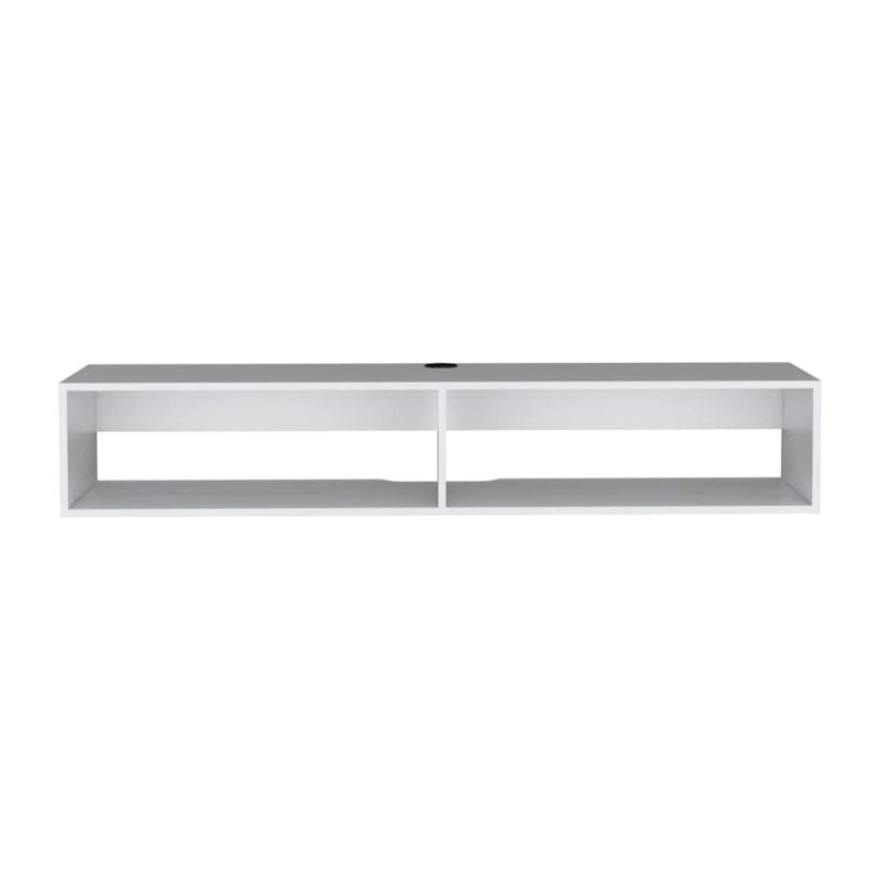 Modern TV Console Wall Mounted 59  Floating Media Stand with Shelves and Cable Management - 10.4H x 59.1W x 12.6D