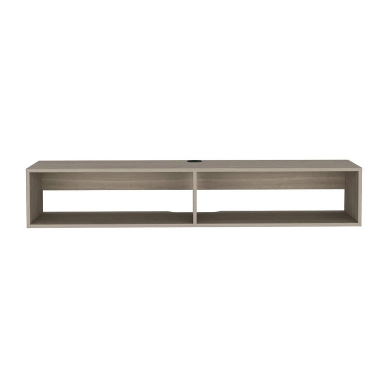Modern TV Console Wall Mounted 59  Floating Media Stand with Shelves and Cable Management - 10.4H x 59.1W x 12.6D