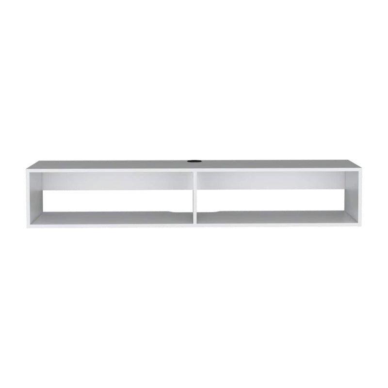 Modern TV Console Wall Mounted 59  Floating Media Stand with Shelves and Cable Management - 10.4H x 59.1W x 12.6D