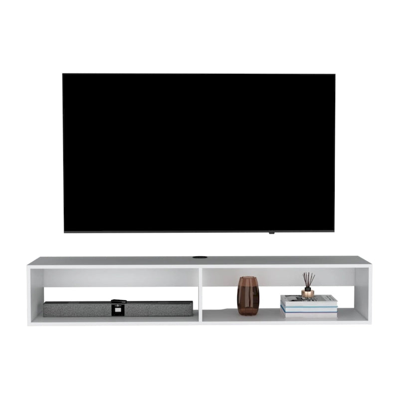 Modern TV Console Wall Mounted 59  Floating Media Stand with Shelves and Cable Management - 10.4H x 59.1W x 12.6D