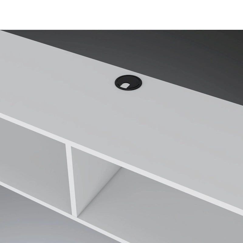 Modern TV Console Wall Mounted 59  Floating Media Stand with Shelves and Cable Management - 10.4H x 59.1W x 12.6D