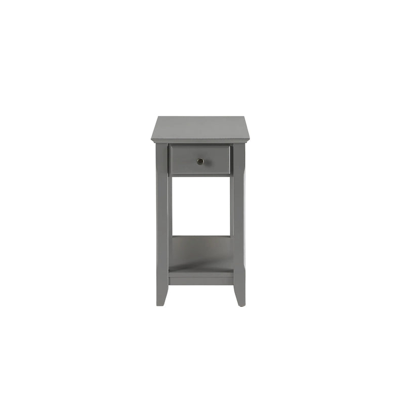 Space Saving Rectangular 23 Wooden Side End Table with Two Storage Shelve and One Drawer for Living Room - 13 L X 22 W x 23 H
