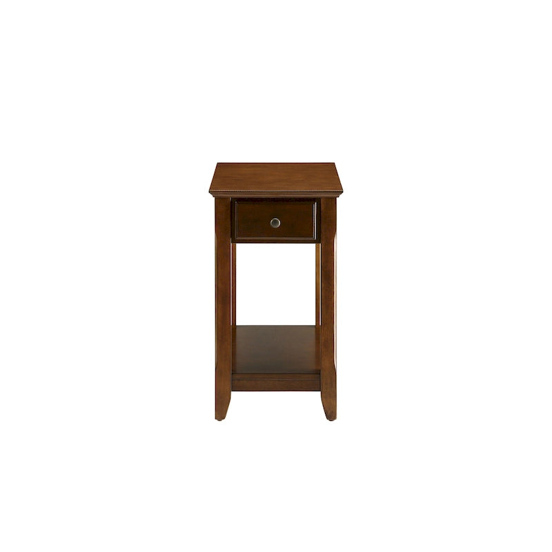 Space Saving Rectangular 23 Wooden Side End Table with Two Storage Shelve and One Drawer for Living Room - 13 L X 22 W x 23 H