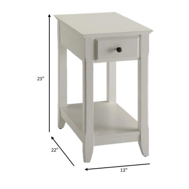 Space Saving Rectangular 23 Wooden Side End Table with Two Storage Shelve and One Drawer for Living Room - 13 L X 22 W x 23 H