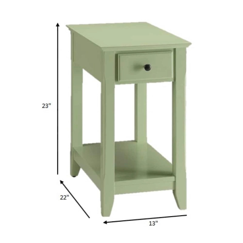 Space Saving Rectangular 23 Wooden Side End Table with Two Storage Shelve and One Drawer for Living Room - 13 L X 22 W x 23 H