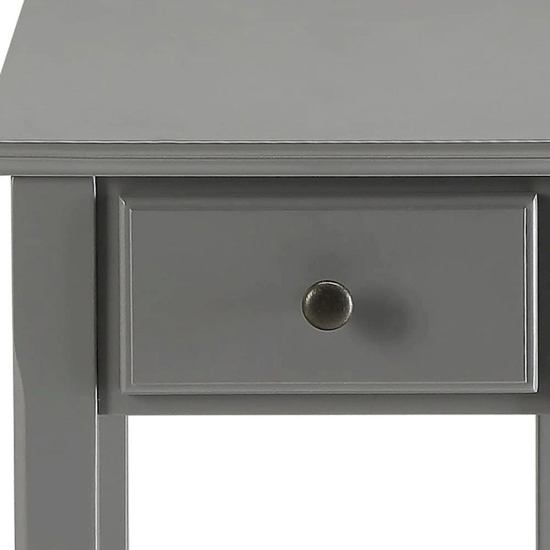 Space Saving Rectangular 23 Wooden Side End Table with Two Storage Shelve and One Drawer for Living Room - 13 L X 22 W x 23 H