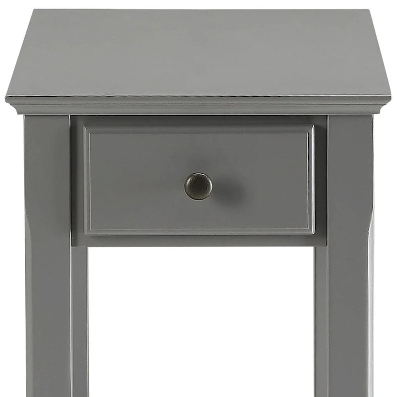 Space Saving Rectangular 23 Wooden Side End Table with Two Storage Shelve and One Drawer for Living Room - 13 L X 22 W x 23 H