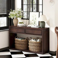 55  Rustic Wooden Entryway Console Table(Espresso)