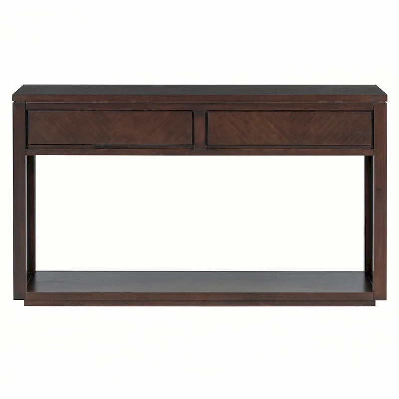 55  Rustic Wooden Entryway Console Table(Espresso)