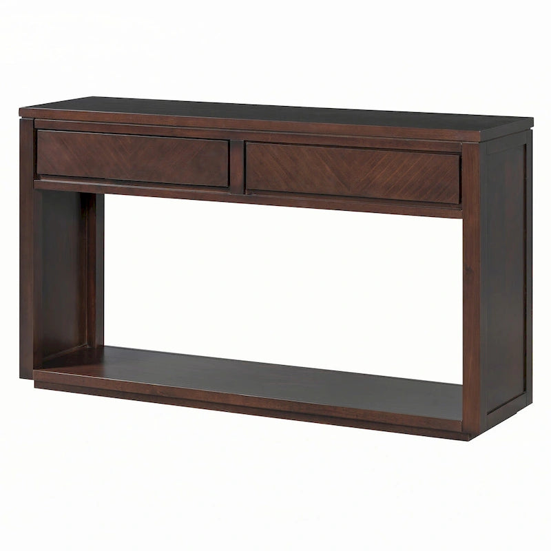 55  Rustic Wooden Entryway Console Table(Espresso)