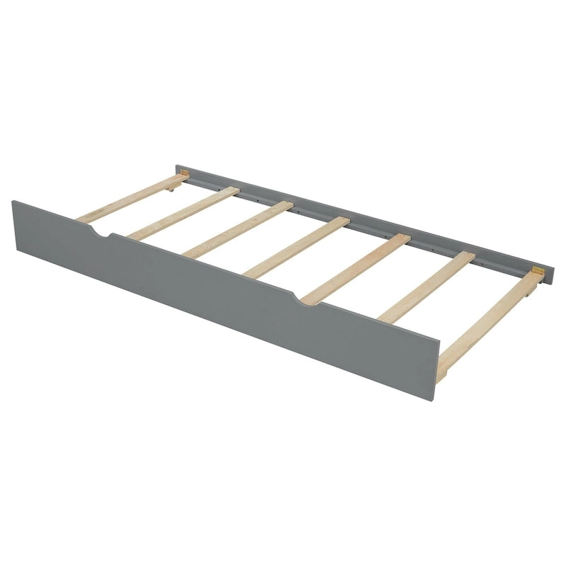 Wooden Storage Daybed Frame, Modern Platform Bed with Trundle & Upholstered Headboard & Shelves, No Box Spring Needed