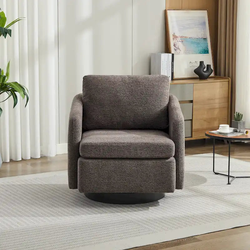 Chenille Upholstered Swivel Accent Chair for Living Room