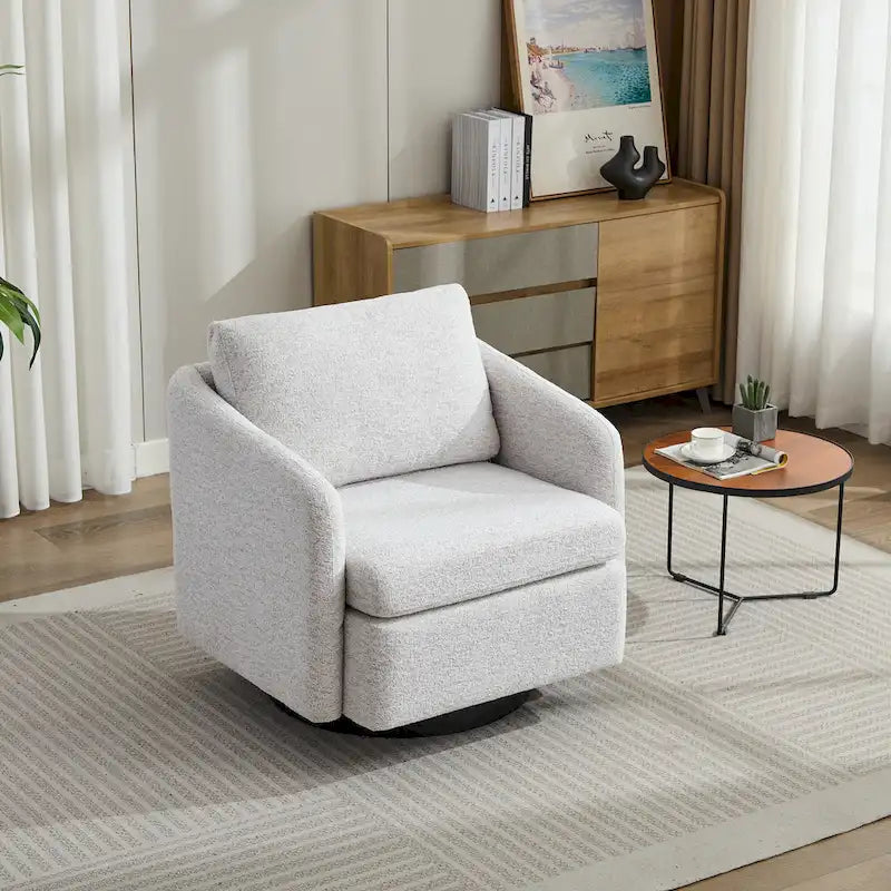 Chenille Upholstered Swivel Accent Chair for Living Room
