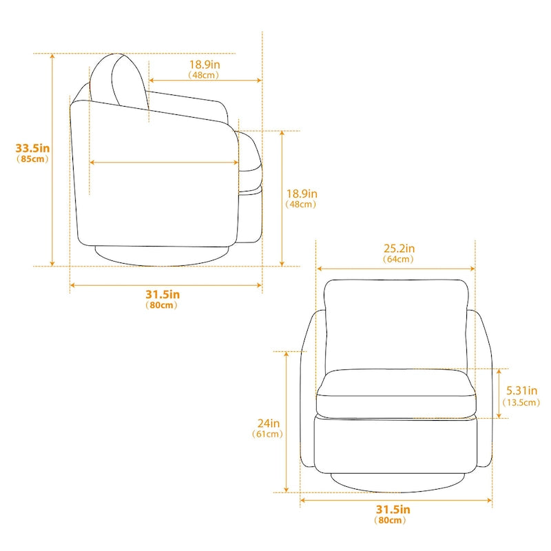 Chenille Upholstered Swivel Accent Chair for Living Room