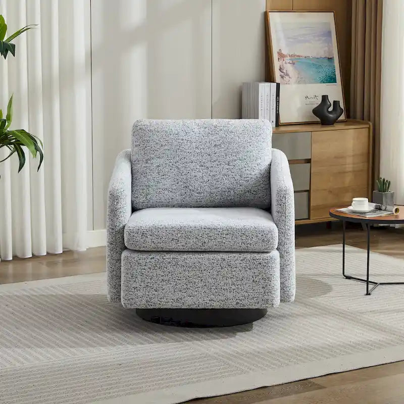 Chenille Upholstered Swivel Accent Chair for Living Room