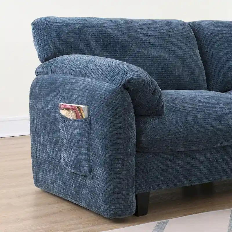 U-Shaped Sectional Sofa Indoor Chaise Lounge w/ USB & Type-C Charger