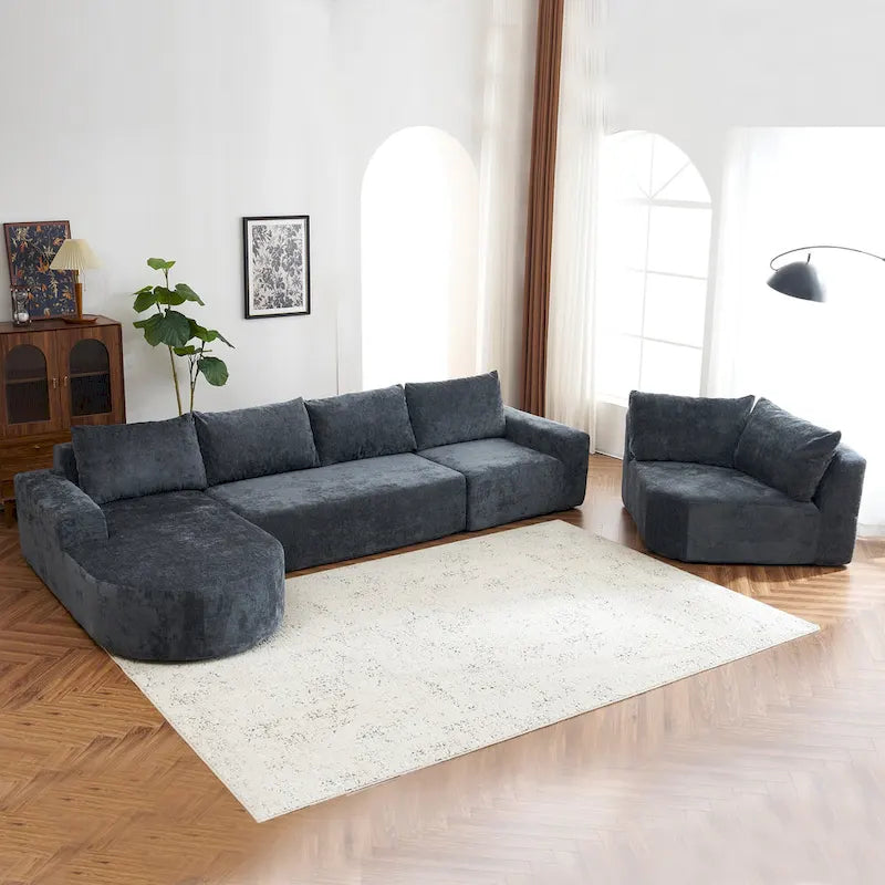 Modular Sectional Sofa Living Room Floor Couch Chaise Lounge