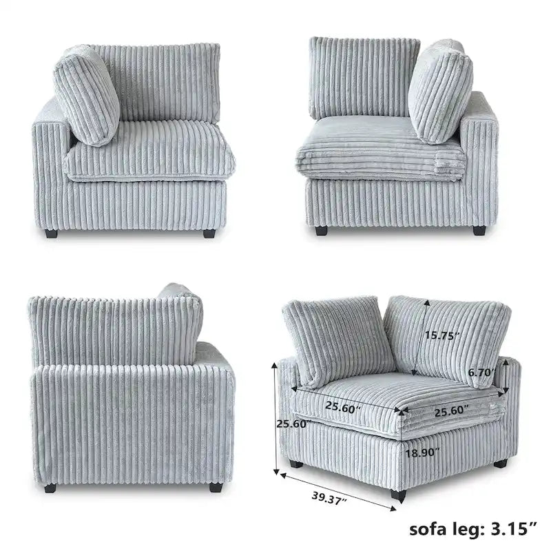 157.48  Modular Sectional Sofa Couch, Modern Deep Seat Sleeper Sofa for Living Room
