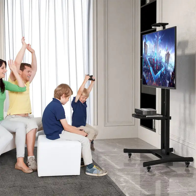 Gymax Mobile TV Stand for 32-82 LCD LED Flat Screen TVs up to 132