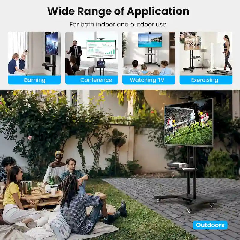 Gymax Mobile TV Stand for 32-82 LCD LED Flat Screen TVs up to 132
