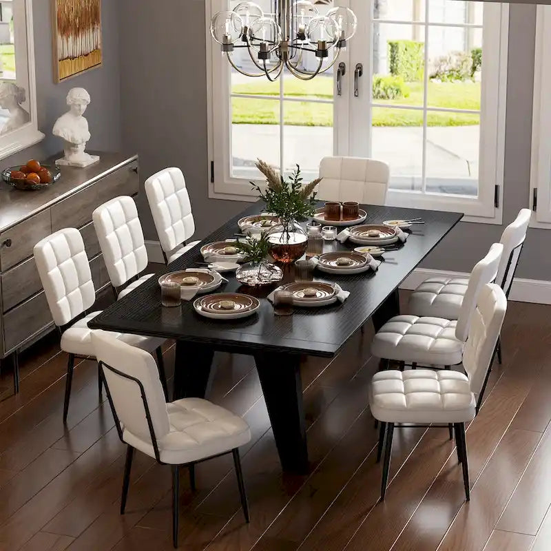 Modern Dining Chairs Set of 2/4/6/8, Upholstered Kitchen Chairs with Thick Cushion for Dining Room