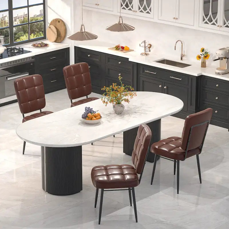 Modern Dining Chairs Set of 2/4/6/8, Upholstered Kitchen Chairs with Thick Cushion for Dining Room