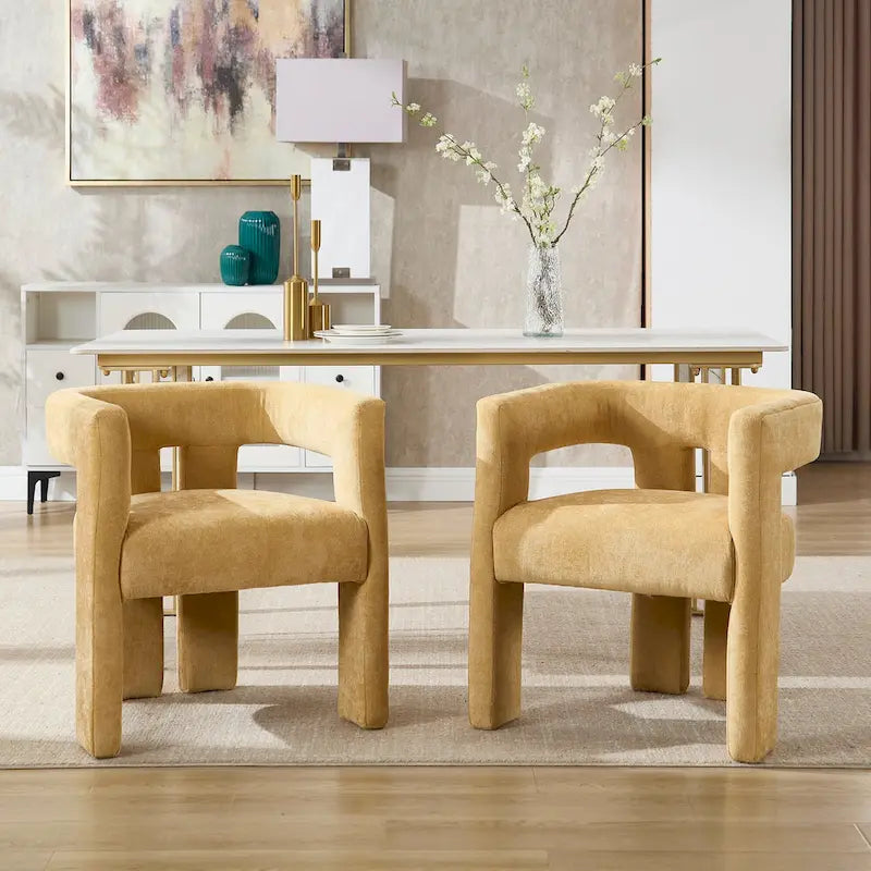 Comfortable Fabric Upholstered Dining Chair Set for Various Spaces