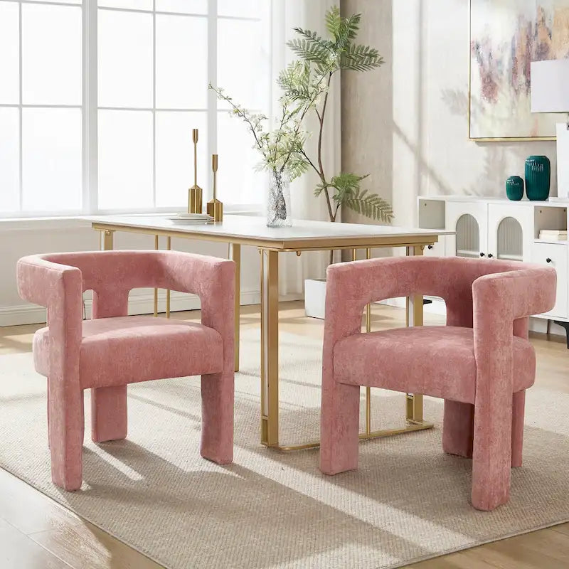 Comfortable Fabric Upholstered Dining Chair Set for Various Spaces