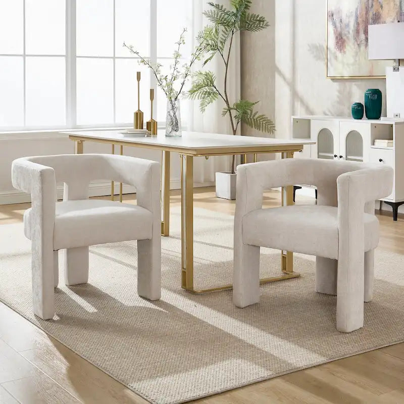 Comfortable Fabric Upholstered Dining Chair Set for Various Spaces