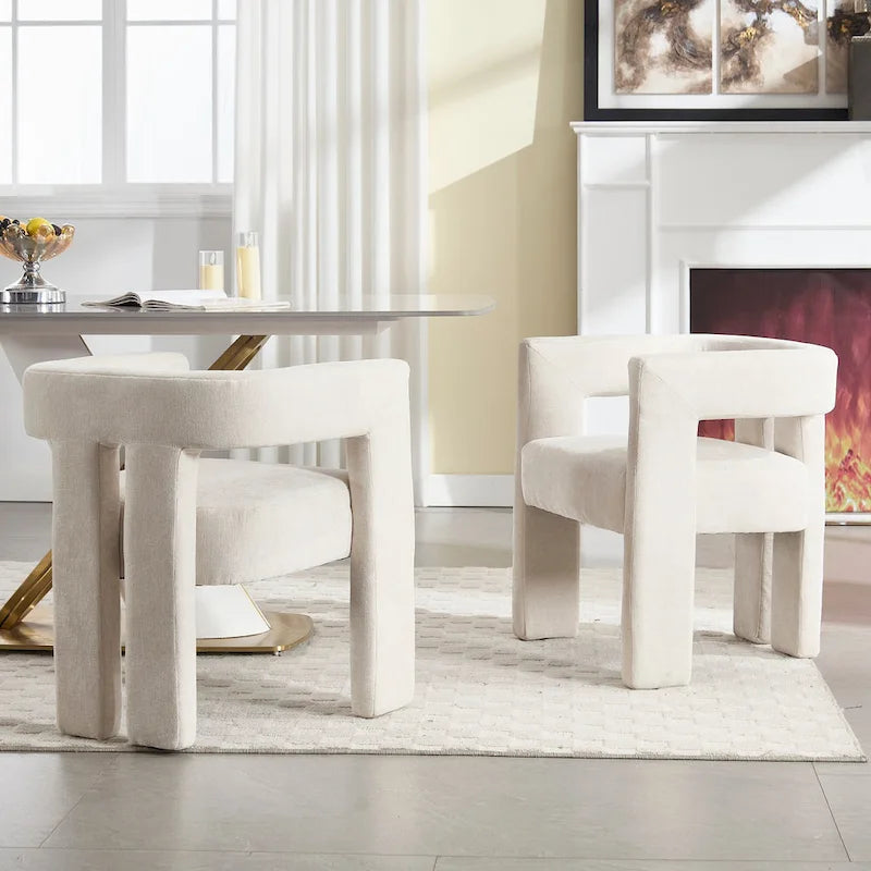Comfortable Fabric Upholstered Dining Chair Set for Various Spaces