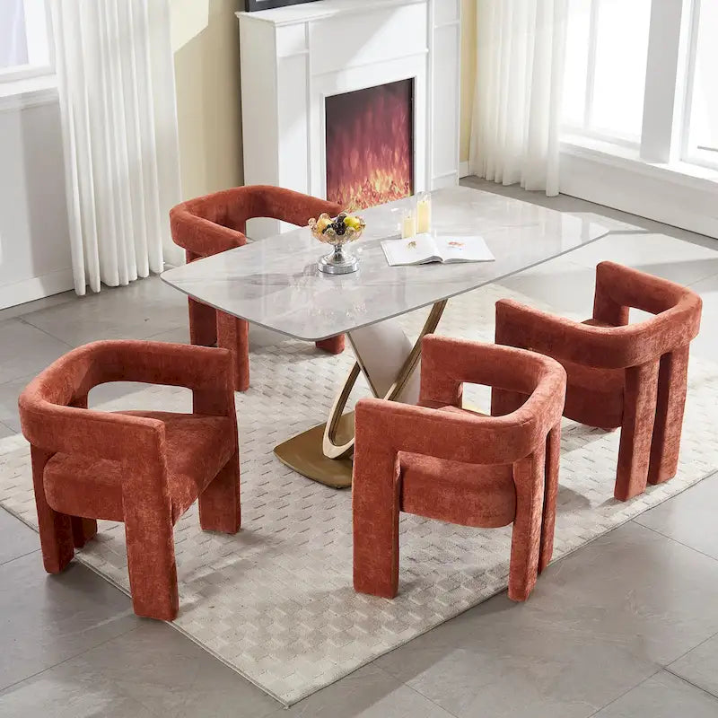 Comfortable Fabric Upholstered Dining Chair Set for Various Spaces