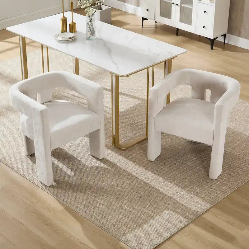 Comfortable Fabric Upholstered Dining Chair Set for Various Spaces