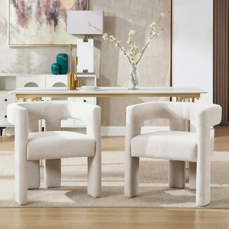 Comfortable Fabric Upholstered Dining Chair Set for Various Spaces
