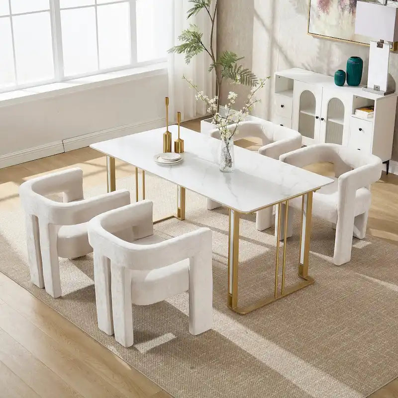 Comfortable Fabric Upholstered Dining Chair Set for Various Spaces