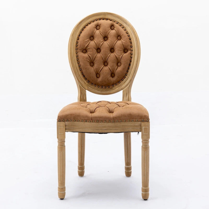 French Chair Dining Chair Solid Wood with Nailhead Trim Set of 2