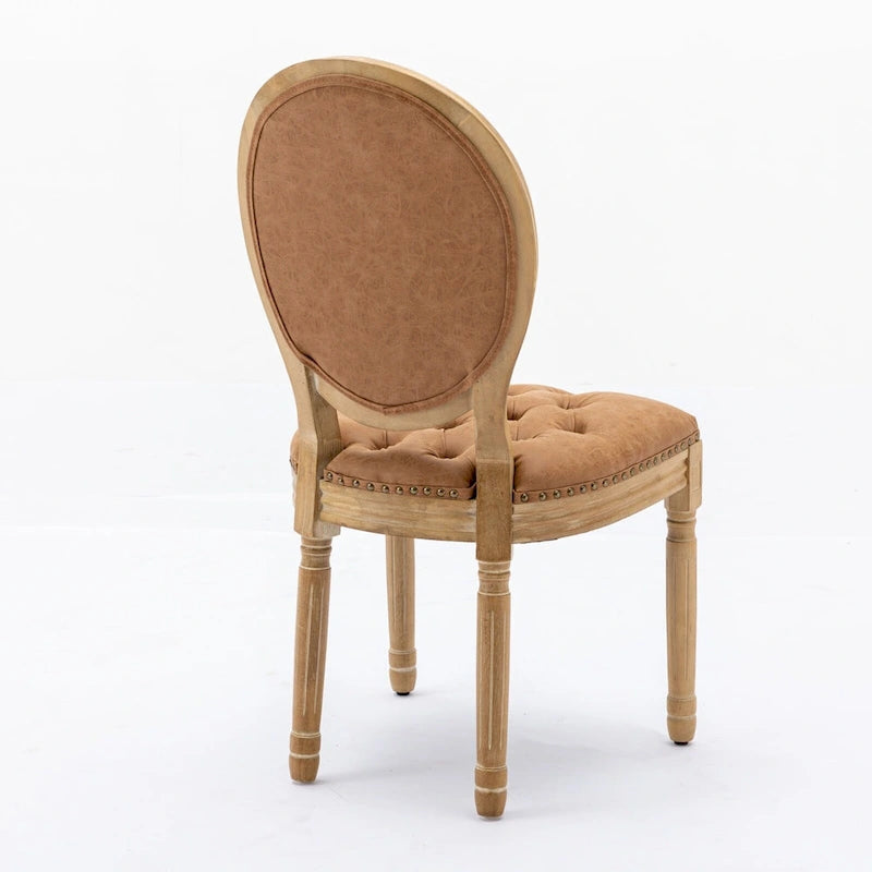 French Chair Dining Chair Solid Wood with Nailhead Trim Set of 2