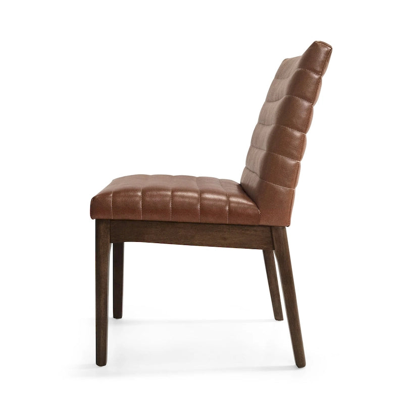 Stylish Upholstered Dining Chairs with Rubber Legs, Set of 2, for a Sophisticated Dining Experience