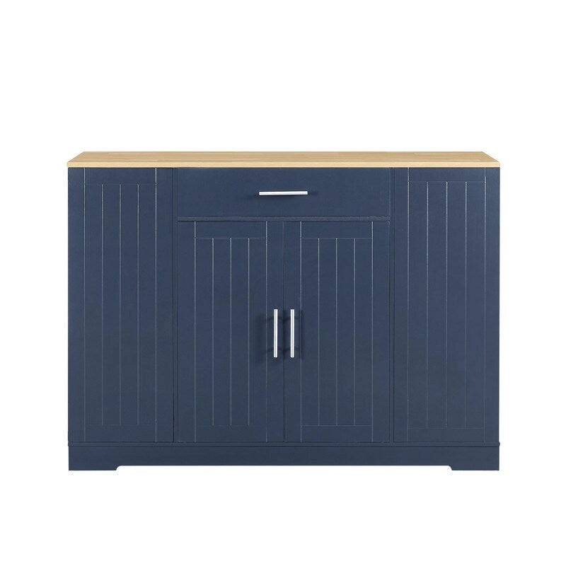 53-Inch Kitchen Storage Island with Drawers & Built-In Trash Bin  Modern Farmhouse Design for Kitchen & Dining.