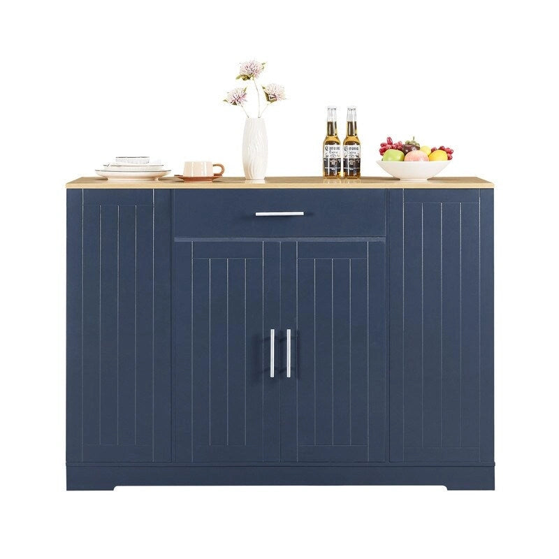 53-Inch Kitchen Storage Island with Drawers & Built-In Trash Bin  Modern Farmhouse Design for Kitchen & Dining.