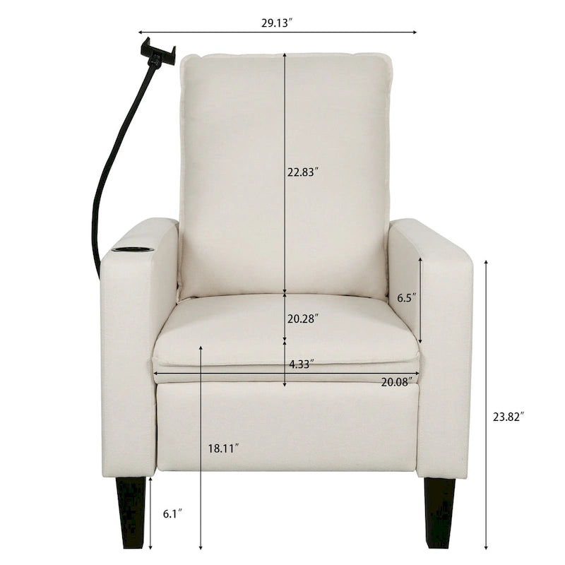 Recliner Chairs for Adults, Adjustable Recliner Sofa with Mobile Phone Holder & Cup Holder