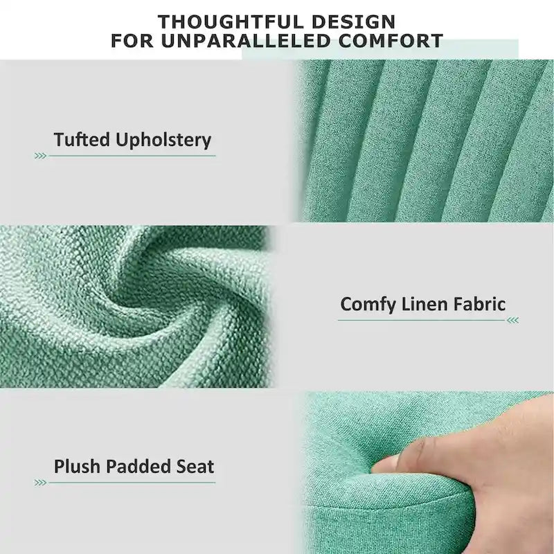 Chic Channel Tufted Back Fabric Vanity Swivel Task Chair Office Chair for Home & Make-up