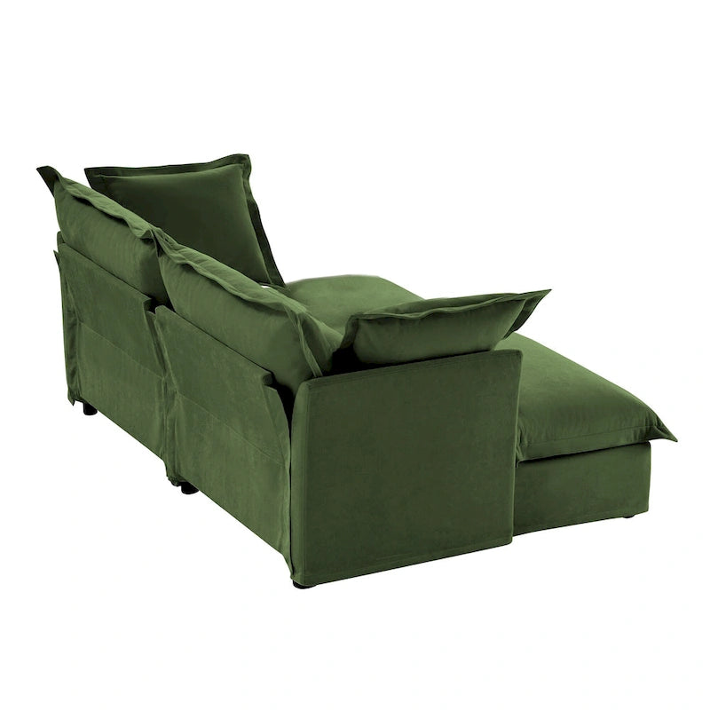 83.4  Chenille 2-Seater Sectional Sofa with Ottomans
