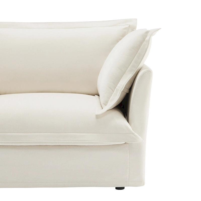 83.4  Chenille 2-Seater Sectional Sofa with Ottomans