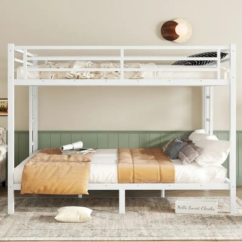 Metal Queen over Queen Bunk Bed for Teens and Adults,Space-Saving/Noise Reduced/No Box Spring Needed