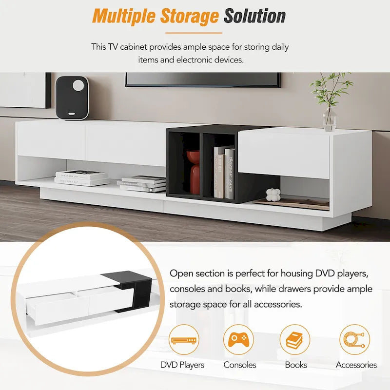 74  TV Stand with Storage & Compartment for TVs Up to 80