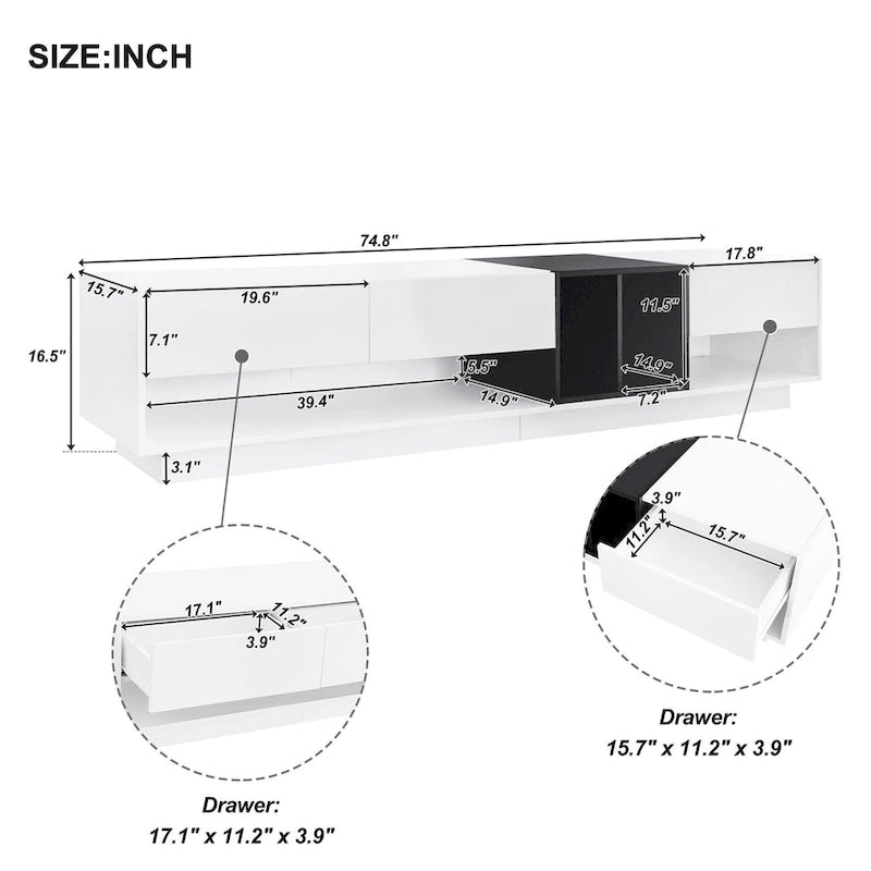74  TV Stand with Storage & Compartment for TVs Up to 80